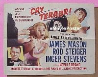 #471 CRY TERROR 1/2sh '58 film noir, Mason 
