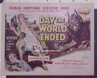 h125 DAY THE WORLD ENDED half-sheet movie poster '56 Roger Corman, horror!