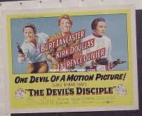 z207 DEVIL'S DISCIPLE half-sheet movie poster '59 Burt Lancaster, Douglas