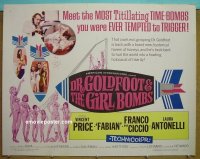 h126 DR GOLDFOOT & THE GIRL BOMBS half-sheet movie poster '66 AIP, Price