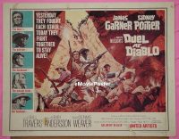 z218 DUEL AT DIABLO half-sheet movie poster '66 Sidney Poitier, Garner