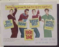 z342 HIGH TIME half-sheet movie poster '60 Crosby, Fabian, Weld, Maurey