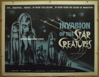 z395 INVASION OF THE STAR CREATURES half-sheet movie poster '62 Ball