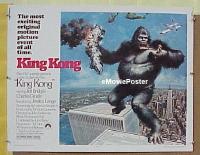 z435 KING KONG half-sheet movie poster '76 BIG Ape, Jessica Lange