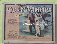 z440 KISS OF THE VAMPIRE half-sheet movie poster '63 Hammer horror!