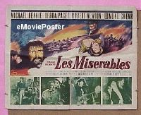 z472 LES MISERABLES half-sheet movie poster '52 Michael Rennie
