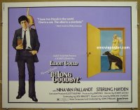 z489 LONG GOODBYE half-sheet movie poster '73 Elliott Gould, film noir