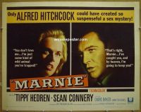 #075 MARNIE 1/2sh '64 Connery, Hitchcock 