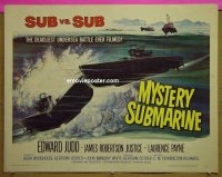 z568 MYSTERY SUBMARINE half-sheet movie poster '63 sub vs sub!