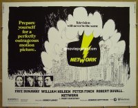 z576 NETWORK half-sheet movie poster '76 William Holden, Peter Finch