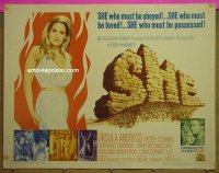 h145 SHE half-sheet movie poster '65 Hammer, Ursula Andress, Cushing