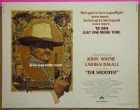 z728 SHOOTIST half-sheet movie poster '76 John Wayne, Bacall, Howard