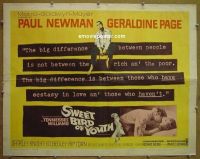 z789 SWEET BIRD OF YOUTH half-sheet movie poster '62 Paul Newman
