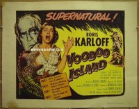 #6398 VOODOO ISLAND 1/2sh '57 Boris Karloff 