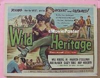 z900 WILD HERITAGE half-sheet movie poster '58 Will Rogers, Jr.
