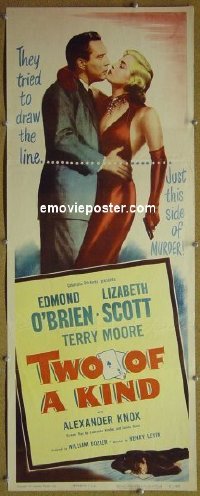 #6429 2 OF A KIND insert '51 Scott film noir! 