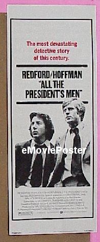 a030 ALL THE PRESIDENT'S MEN insert movie poster '76 Hoffman, Redford