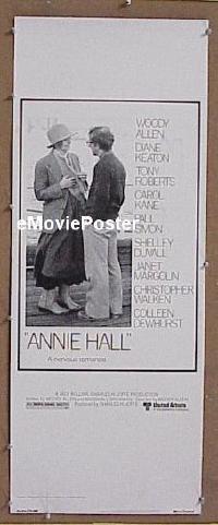 a041 ANNIE HALL insert movie poster '77 Woody Allen, Diane Keaton