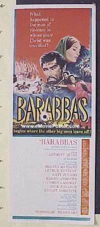 a066 BARABBAS insert movie poster '62 Anthony Quinn, Mangano