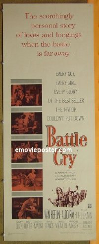a070 BATTLE CRY insert movie poster R60 Van Heflin, Tab Hunter