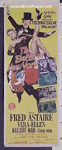 a081 BELLE OF NEW YORK insert movie poster '52 Fred Astaire