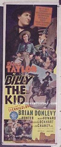 a096 BILLY THE KID insert movie poster '41 Robert Taylor