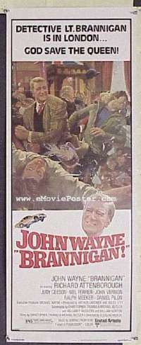 a121 BRANNIGAN insert movie poster '75 John Wayne, Attenborough