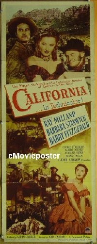 #432 CALIFORNIA insert '46 Milland, Stanwyck 