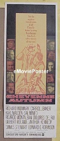 #2920 CHEYENNE AUTUMN insert '64 John Ford directed, artwork of soldier fighting Native American