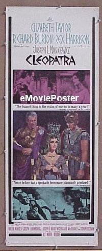 a176 CLEOPATRA insert movie poster '64 Elizabeth Taylor, Burton