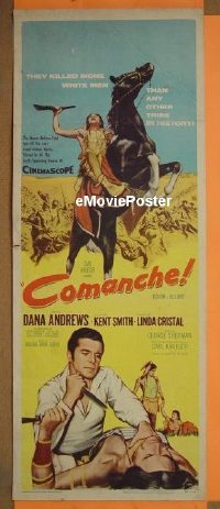a180 COMANCHE insert movie poster '56 Dana Andrews, Linda Cristal
