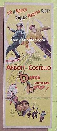 a210 DANCE WITH ME HENRY insert movie poster '56 Abbott & Costello