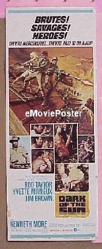 a213 DARK OF THE SUN insert movie poster '68 Yvette Mimieux
