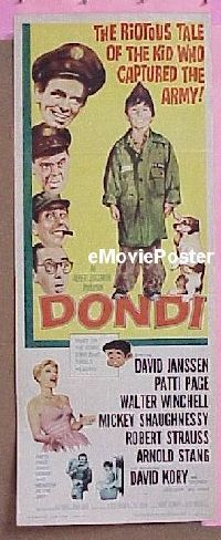 a238 DONDI insert movie poster '61 David Janssen, Winchell