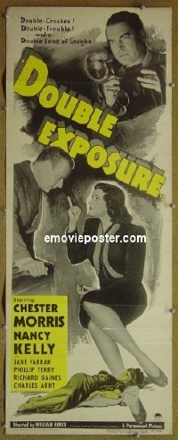 a242 DOUBLE EXPOSURE insert movie poster '44 film noir