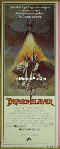 a250 DRAGONSLAYER insert movie poster '81 MacNicol, Jeff Jones art!