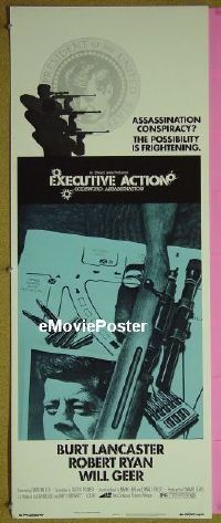 a271 EXECUTIVE ACTION insert movie poster R76 Burt Lancaster