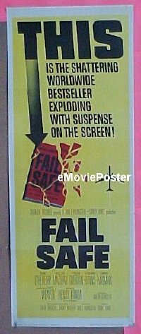 a273 FAIL SAFE insert movie poster '64 Walter Matthau, Henry Fonda