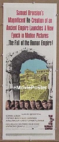 a274 FALL OF THE ROMAN EMPIRE insert movie poster '64 Sophia Loren