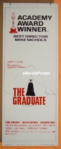a343 GRADUATE insert movie poster R72 Dustin Hoffman, Anne Bancroft