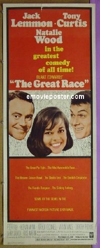 a348 GREAT RACE insert movie poster '65 Tony Curtis, Jack Lemmon