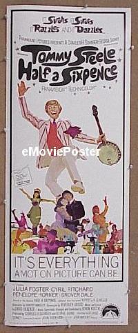 a361 HALF A SIXPENCE insert movie poster '68 Tommy Steele