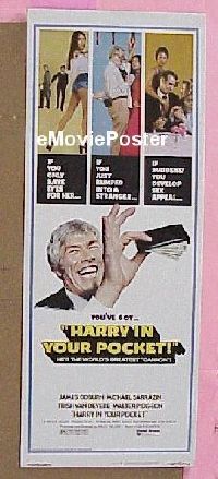 a374 HARRY IN YOUR POCKET insert movie poster '73 James Coburn