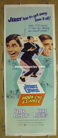 a399 HOOK, LINE & SINKER insert movie poster '69 Jerry Lewis