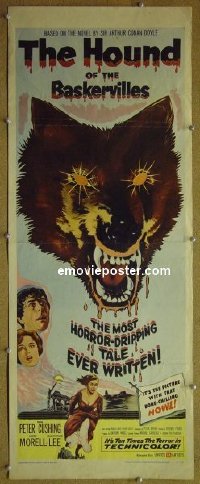 a404 HOUND OF THE BASKERVILLES insert movie poster '59 Cushing