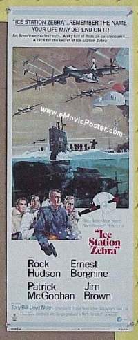 a420 ICE STATION ZEBRA insert movie poster '69 Rock Hudson