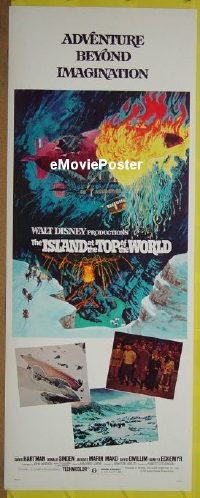 a441 ISLAND AT THE TOP OF THE WORLD insert movie poster '74 Disney