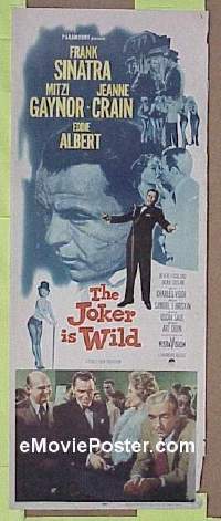 a460 JOKER IS WILD insert movie poster '57 Frank Sinatra, Gaynor