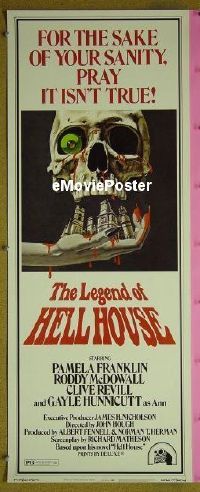 a509 LEGEND OF HELL HOUSE insert movie poster '73 Pamela Franklin