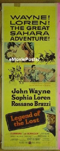 a511 LEGEND OF THE LOST insert movie poster '57 John Wayne